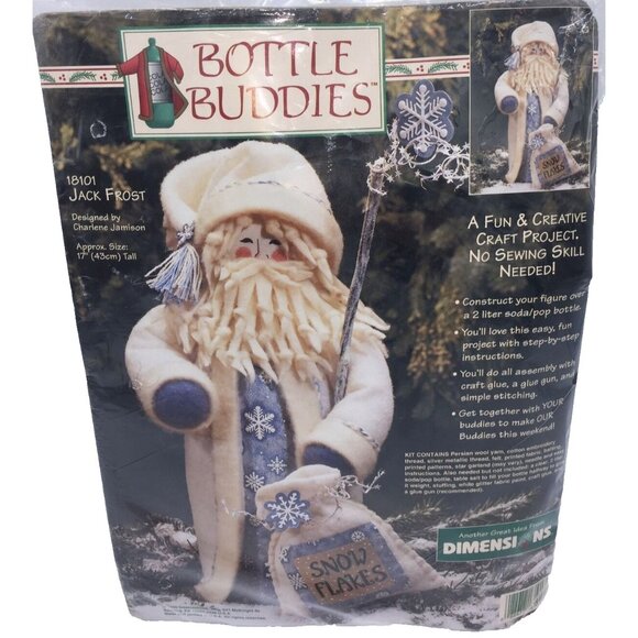 Christmas Craft Project Kit Bottle Buddies Jack Frost 18101 Dimensions 1996 - Picture 1 of 9